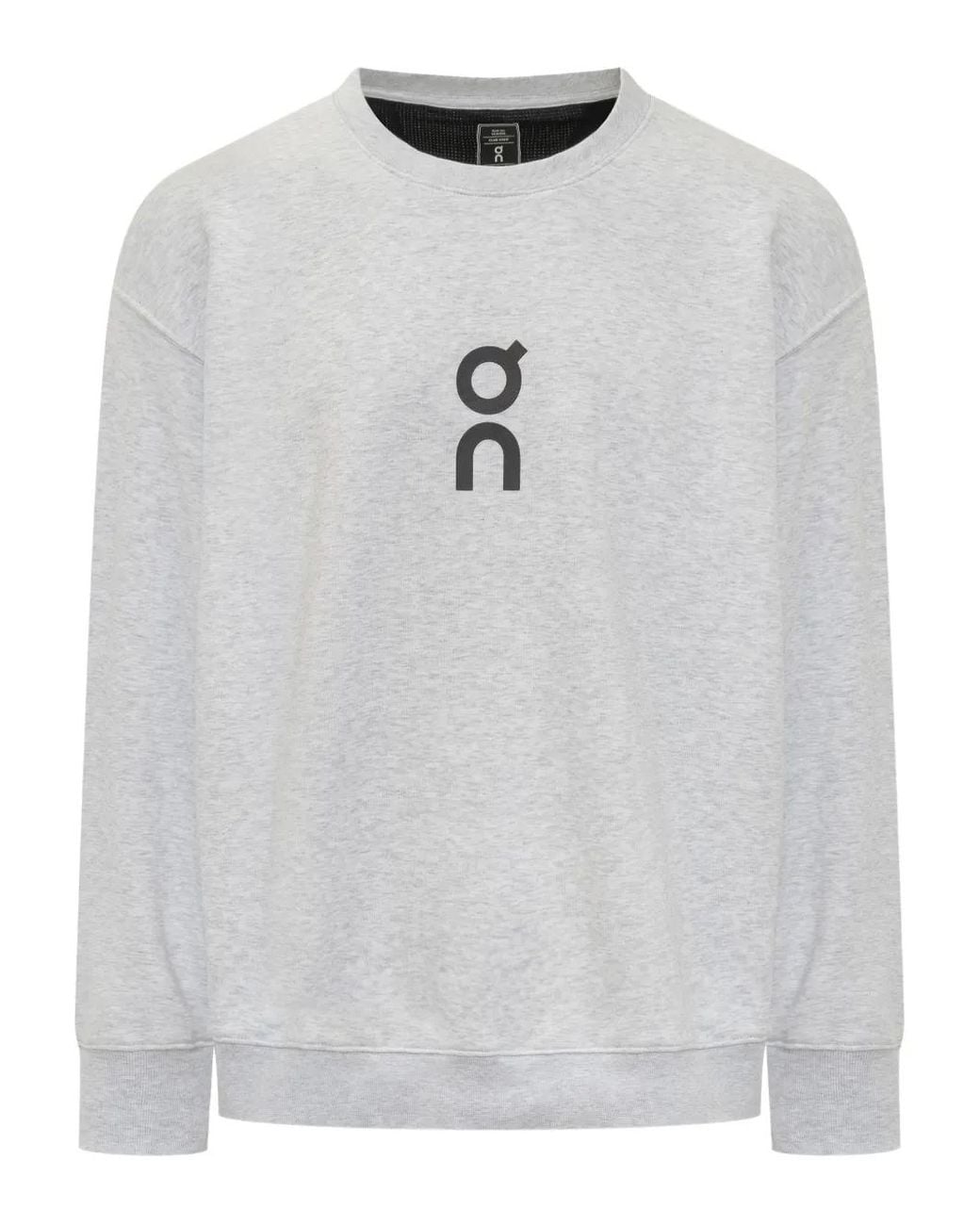 On Shoes Gray Club Crew Sweatshirt for men