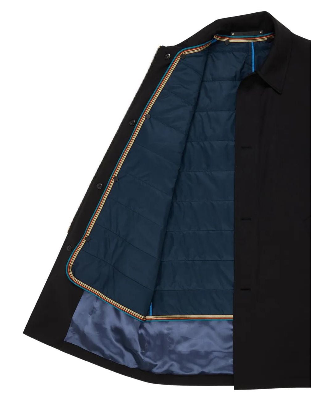 Paul Smith Black Storm System' Wool Mac With Detachable Gilet for men