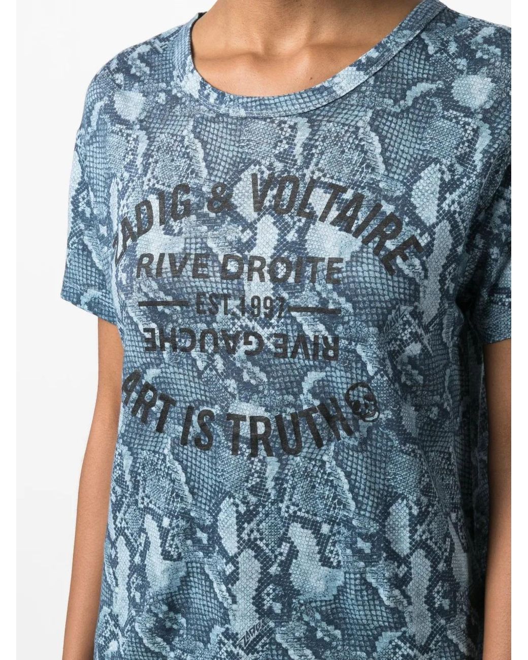 Zadig & Voltaire Blue Marta Wild Blason T-Shirt