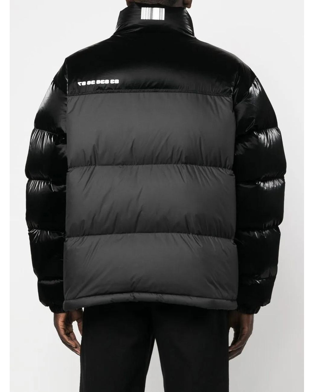 VTMNTS Black Two-Tone Feather-Down Jacket for men