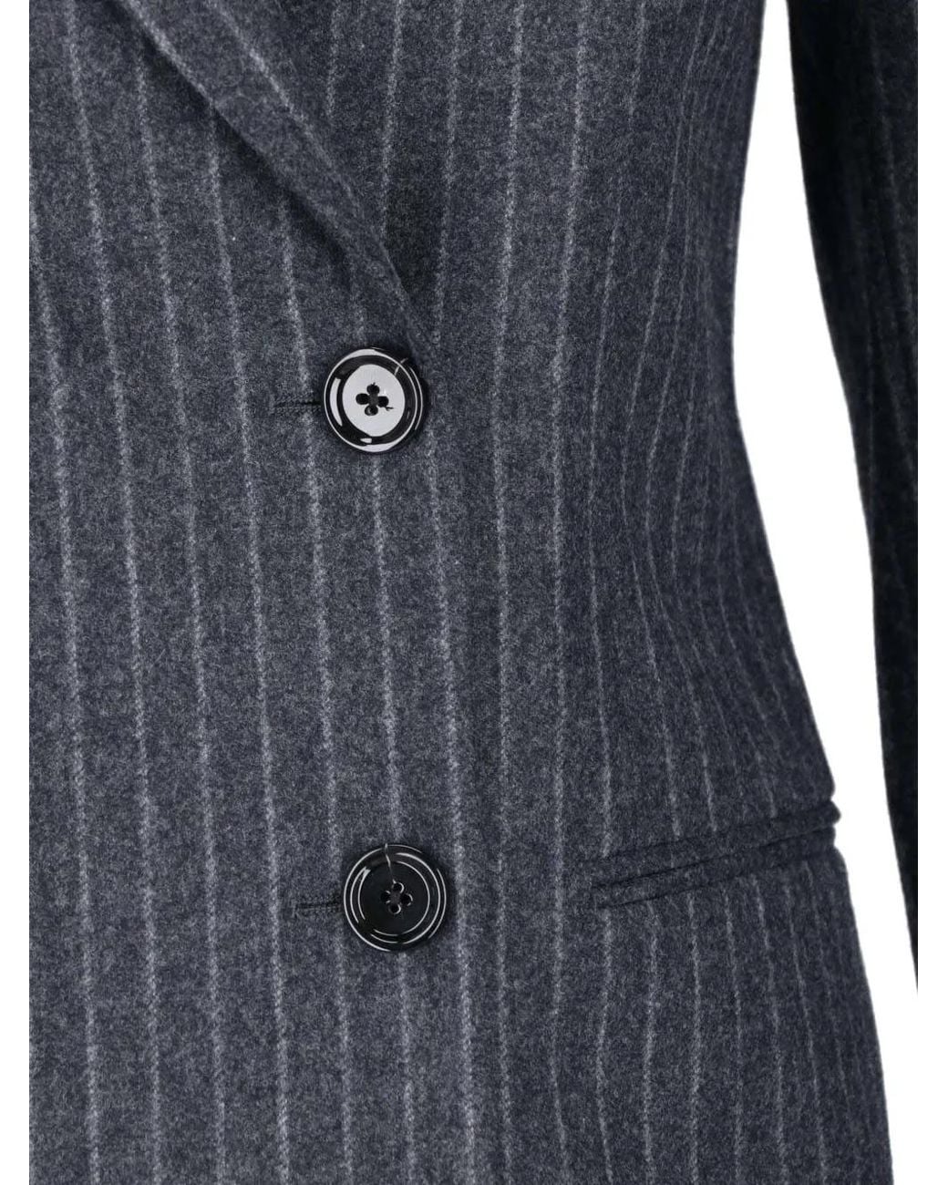 Lardini Blue Pinstripe Double-Breasted Blazer