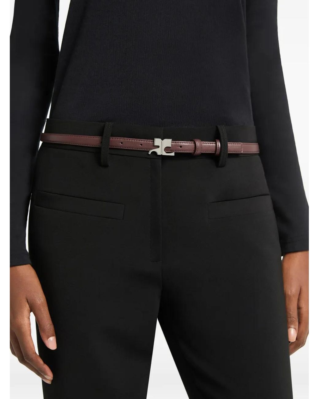 Courreges White Ac Logo-Plaque Belt