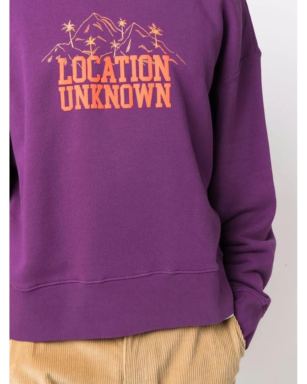 Palm Angels Purple Location Unknown Crew Neck Sweatshirt for men