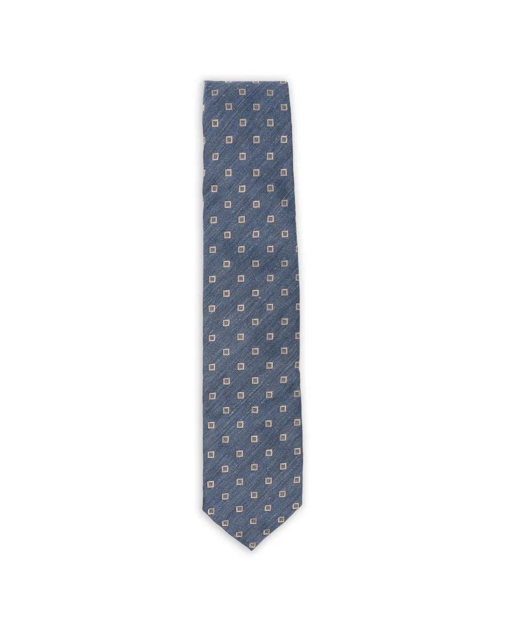 Barba Napoli Blue Cravate À Motif Géométrique for men