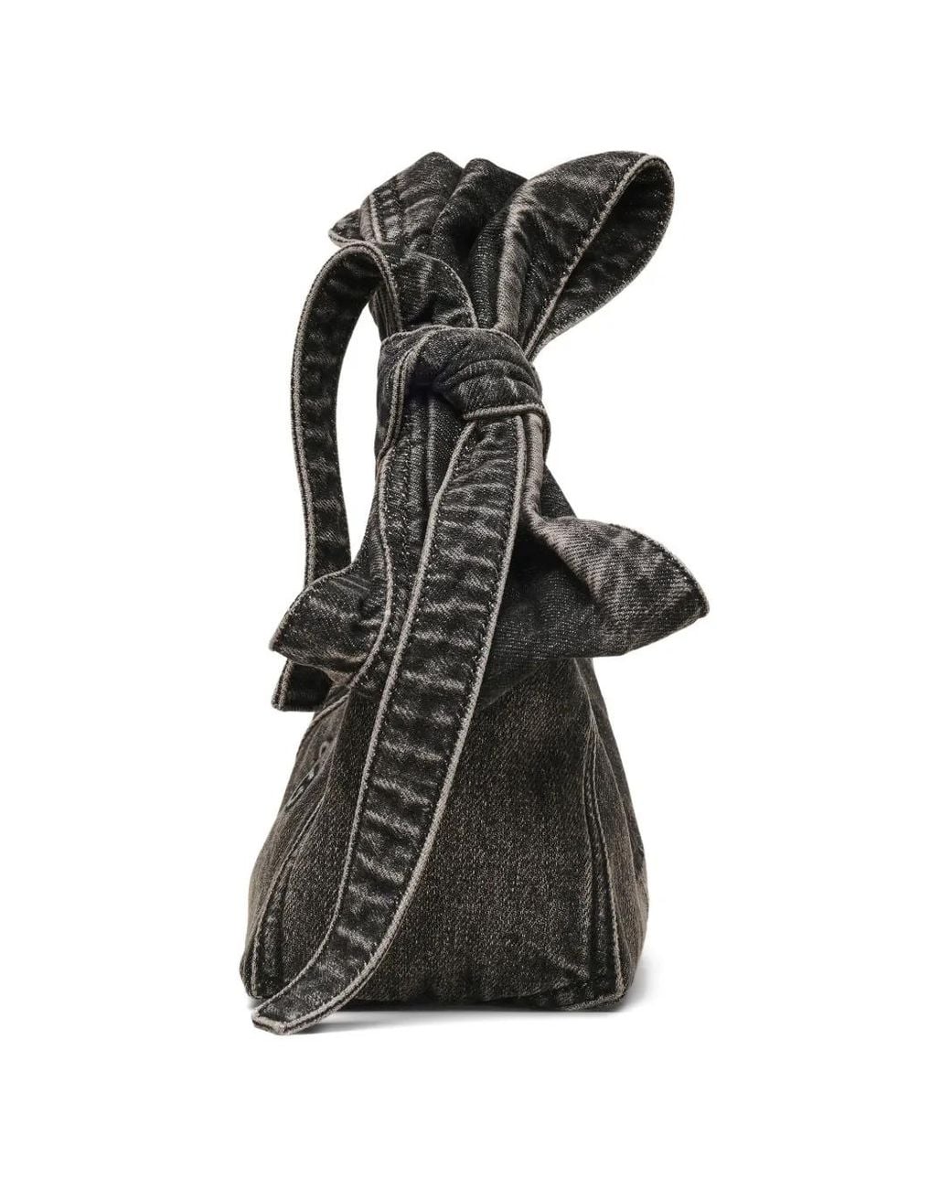Borsa A Spalla The Bow Mini Denim di Marc Jacobs in Black