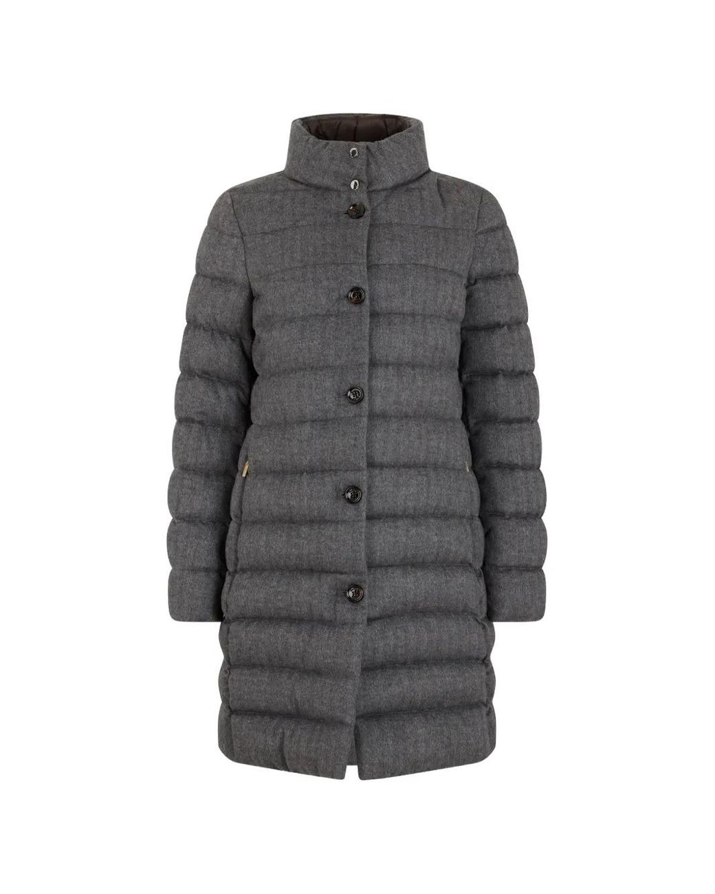 Moorer Gray Aphelia-Ls9 Quilted Padded Coat