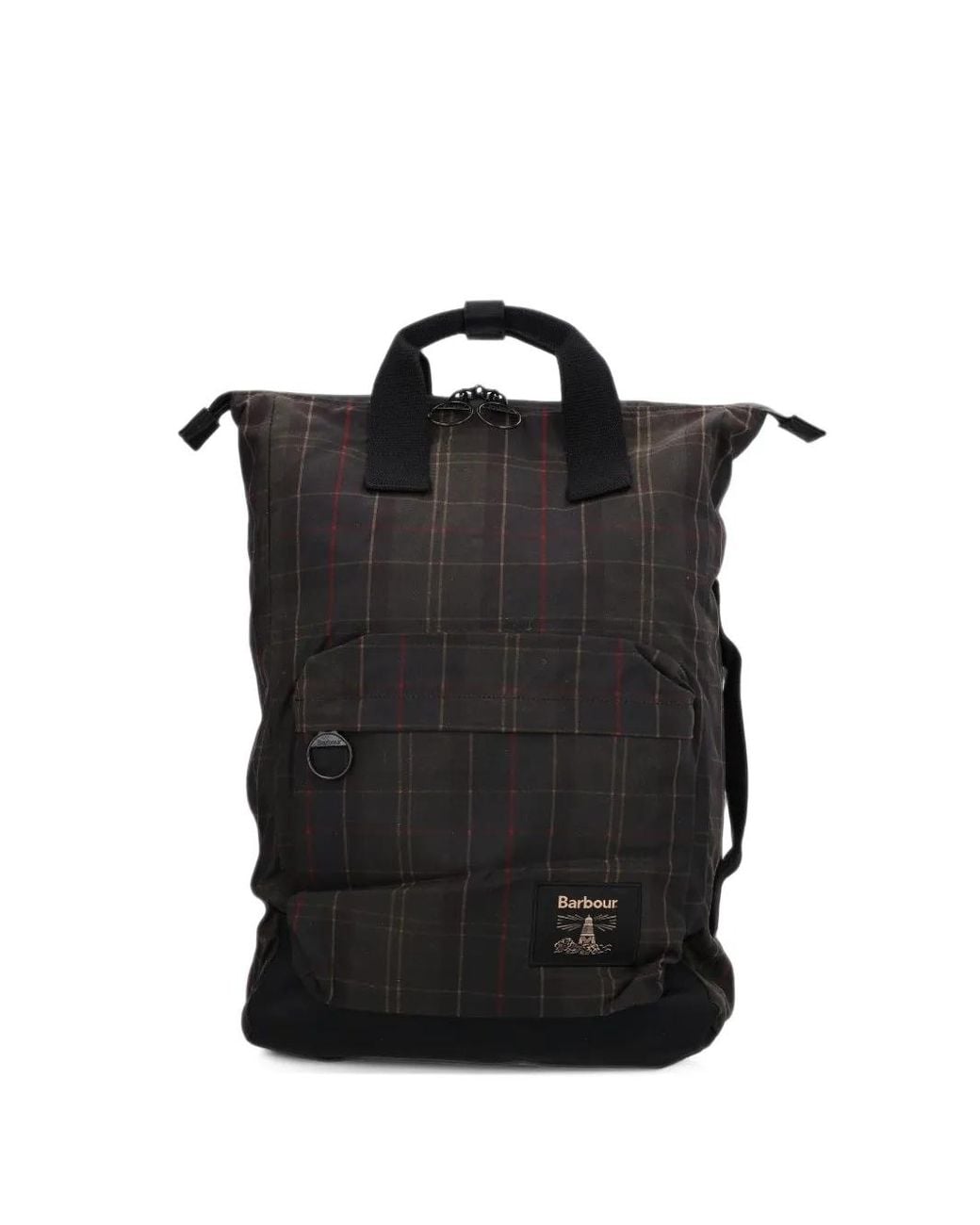 Barbour Black Field Tartan Backpack for men