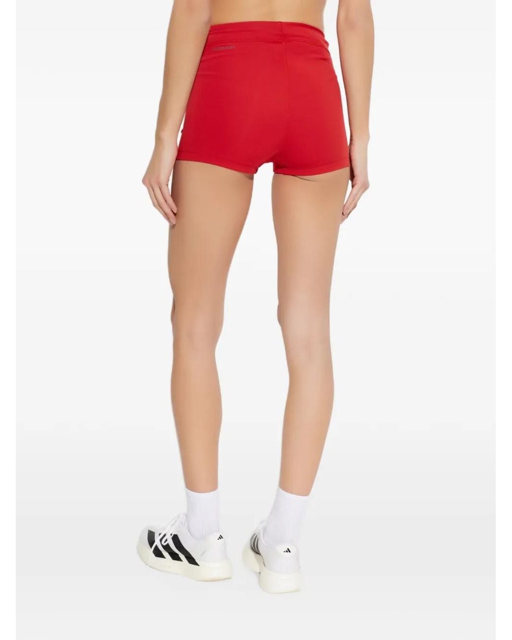 Adidas Red Logo-Print Performance Shorts
