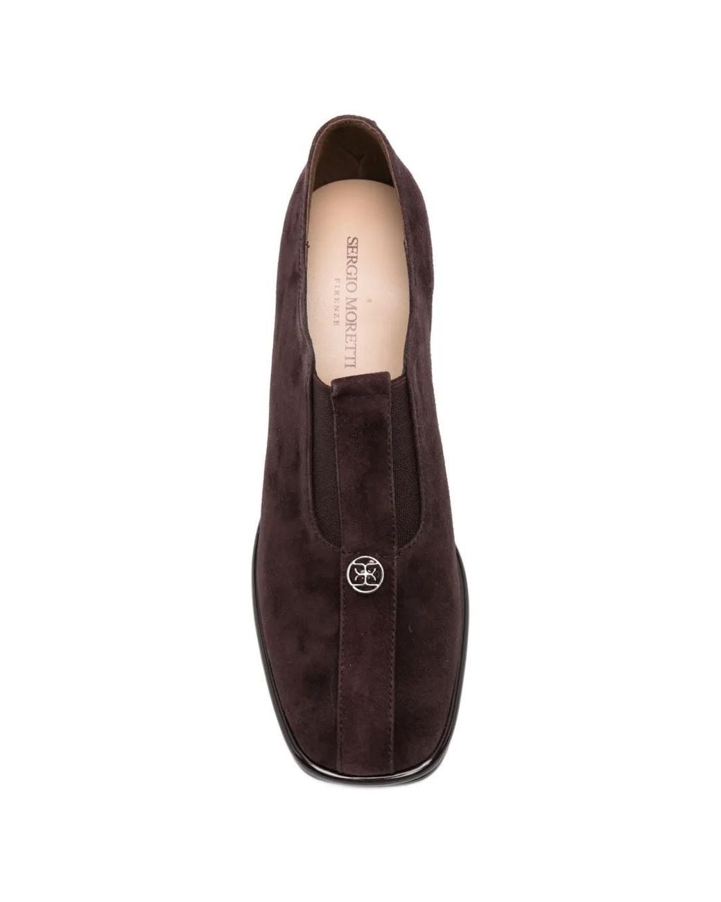SERGIO MORETTI FIRENZE Brown Suede Block-Heel Pumps