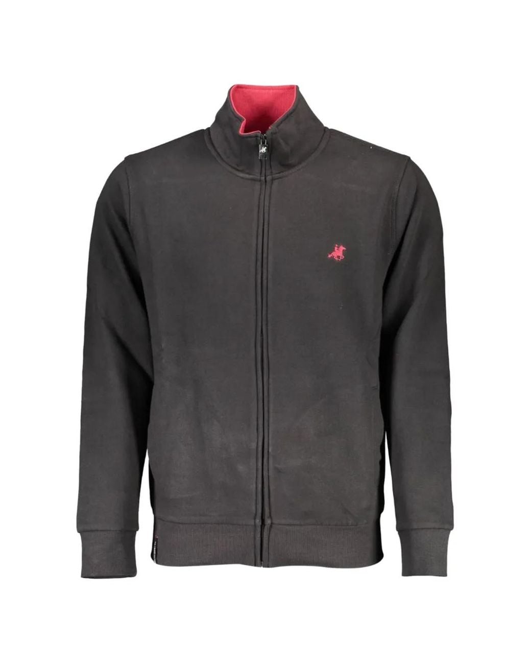U.S. Grand Gray Logo-Embroidered Zip-Up Sweater for men