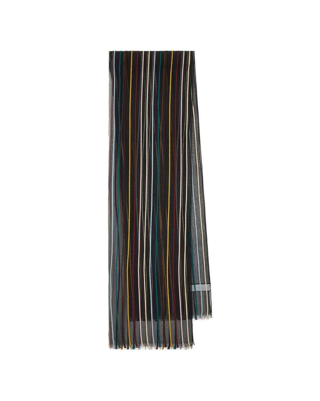 Paul Smith Black Sheer 'Signature Stripe' Scarf