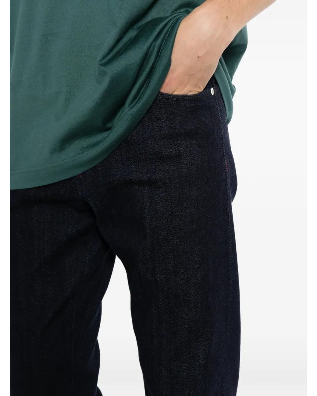 Kiton Blue Straight-Leg Jeans for men