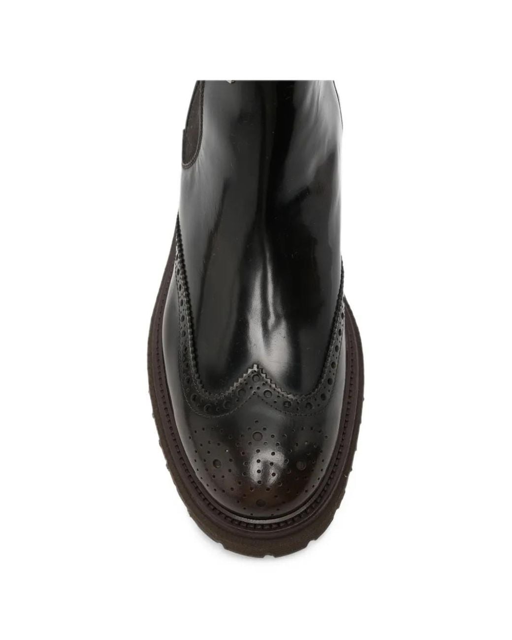 Baldinini Black Brogue-Detail Chelsea Boots for men