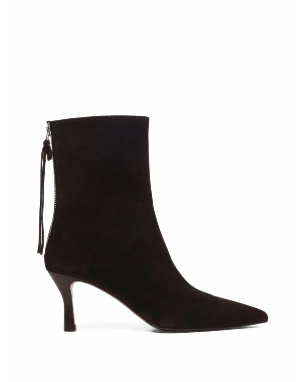 Maje Black Zipped Suede Ankle Boots