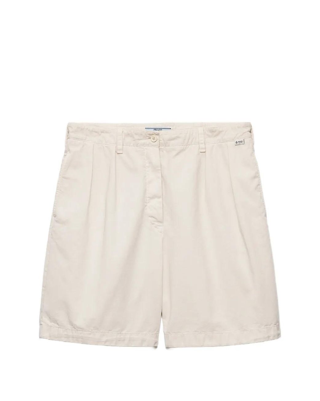 Prada Natural Vieux Bermudas En Gabardine