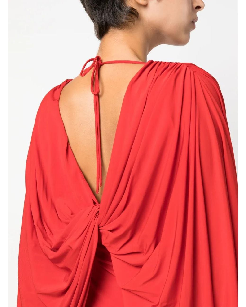 GIUSEPPE DI MORABITO Red Flower-Detail Ruched Minidress
