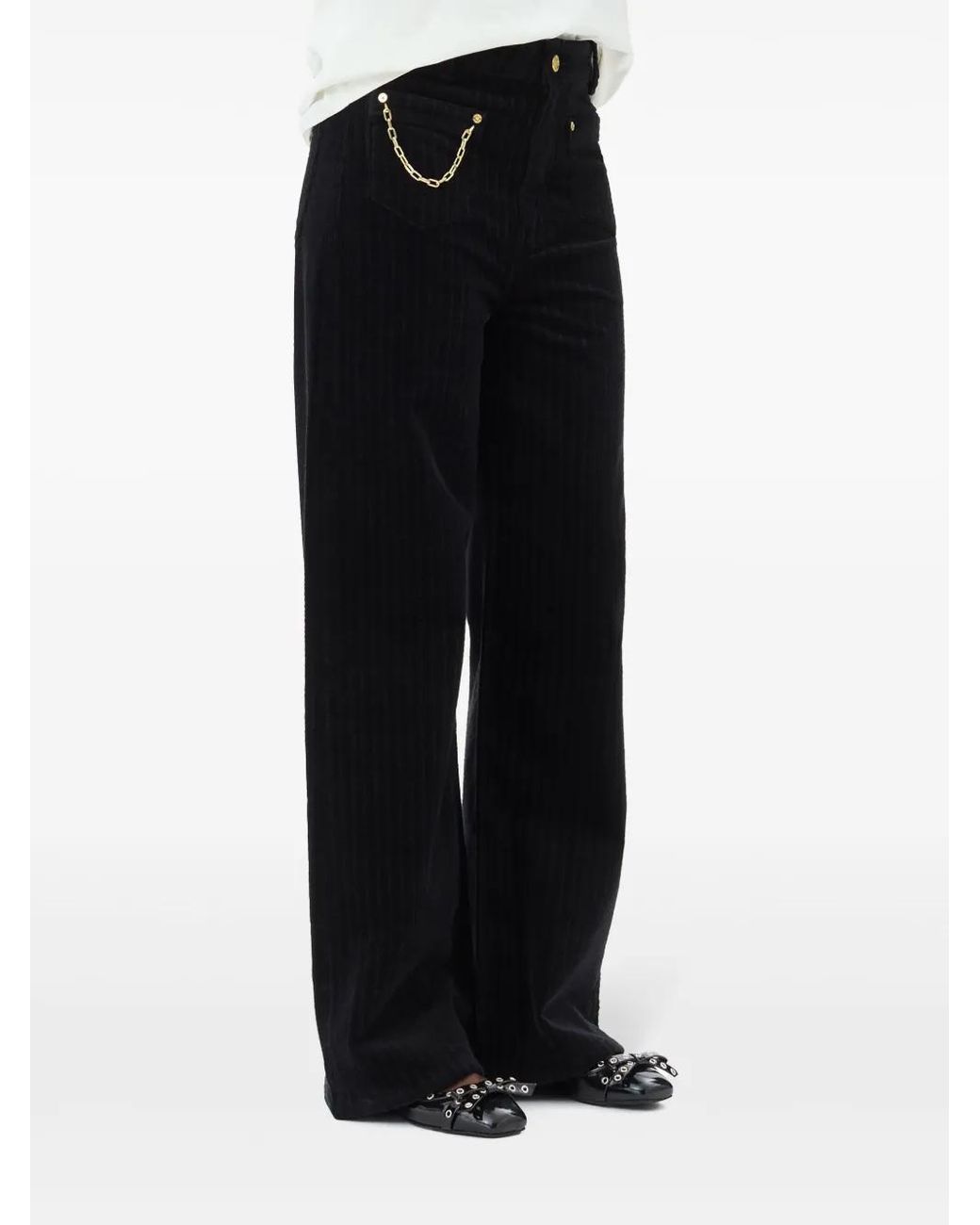 Ganni Black Corduroy Trousers