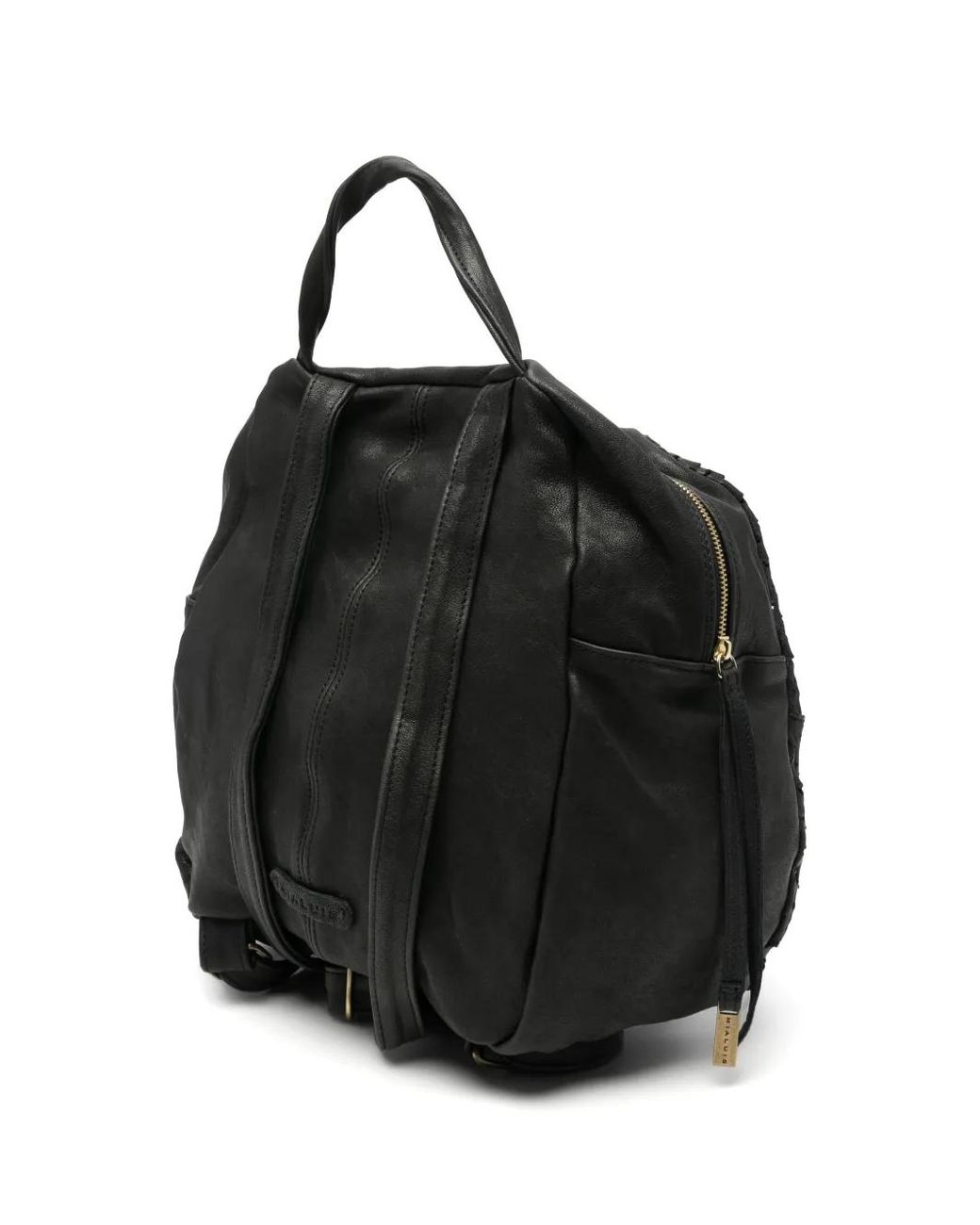Mialuis Black Nerina Leather Backpack