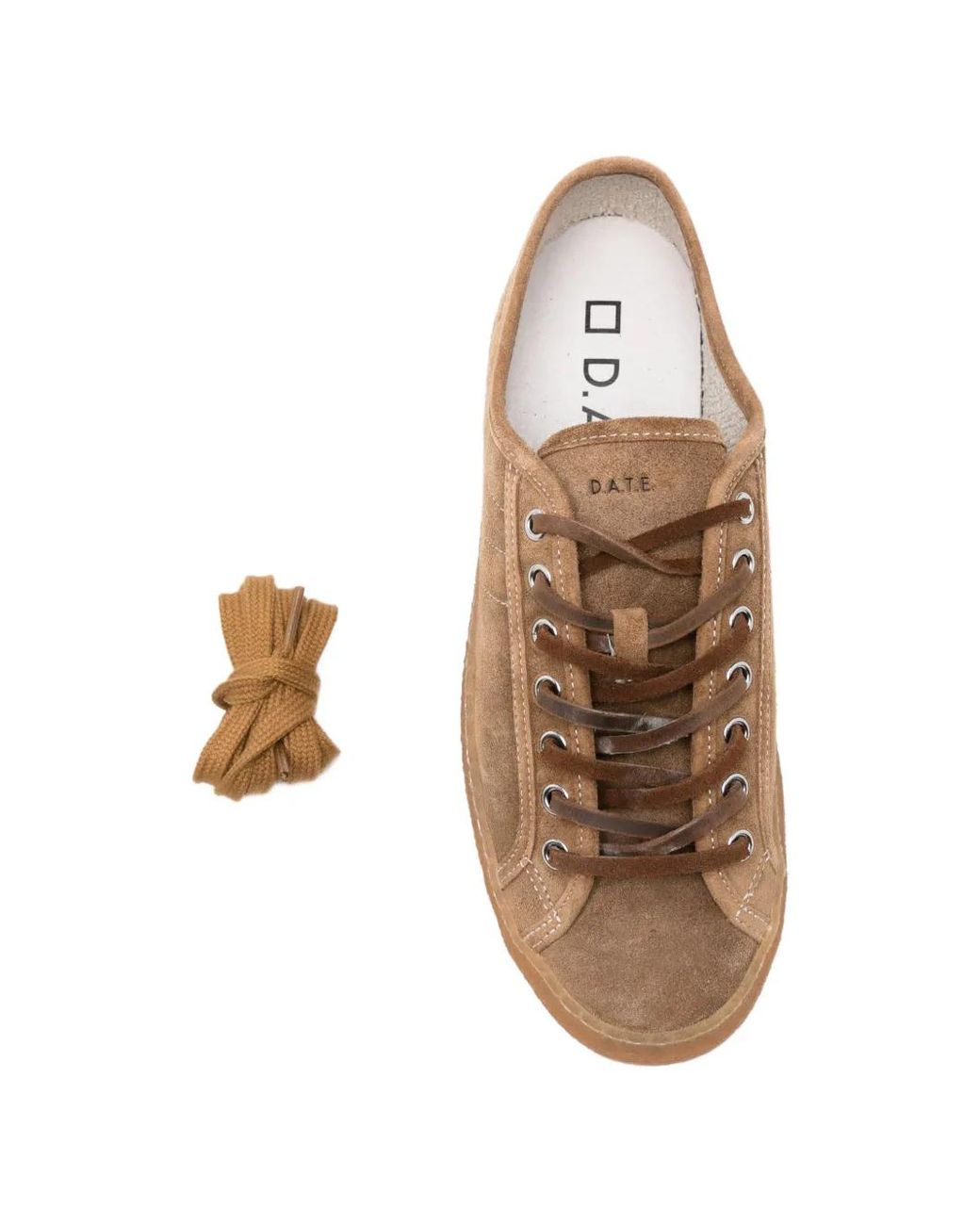Date Brown Tender Suede Low-Top Sneakers for men