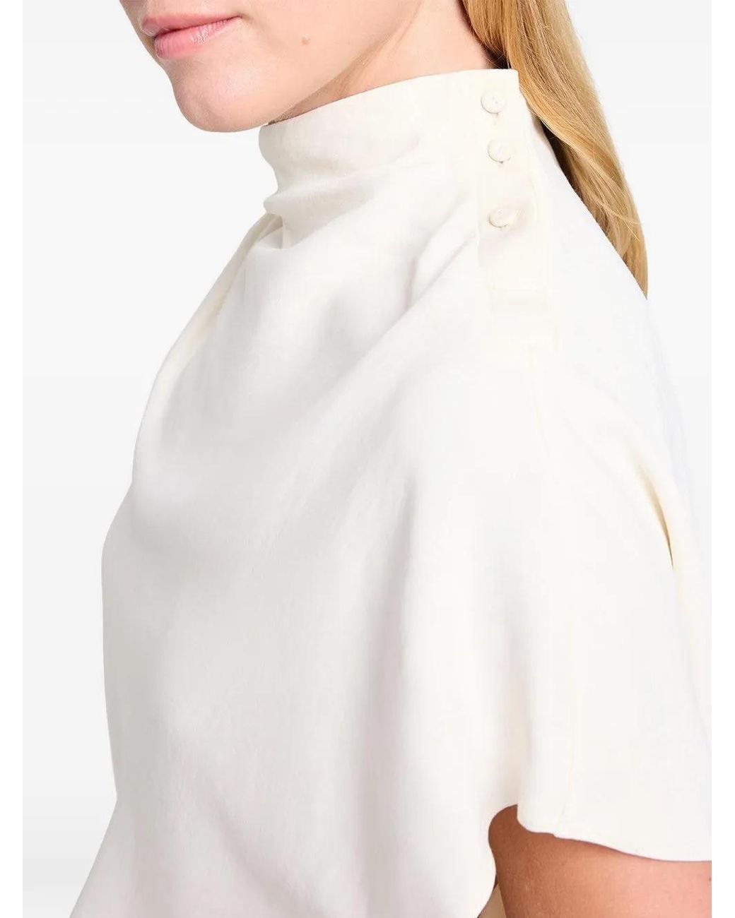 Twp White Mock Neck T-Shirt