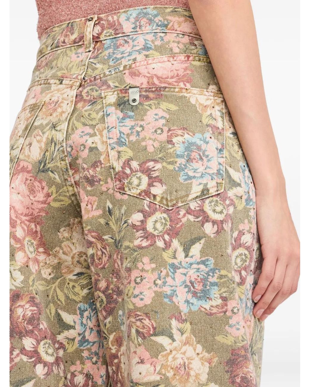 Liu Jo Natural Floral-Print Pants