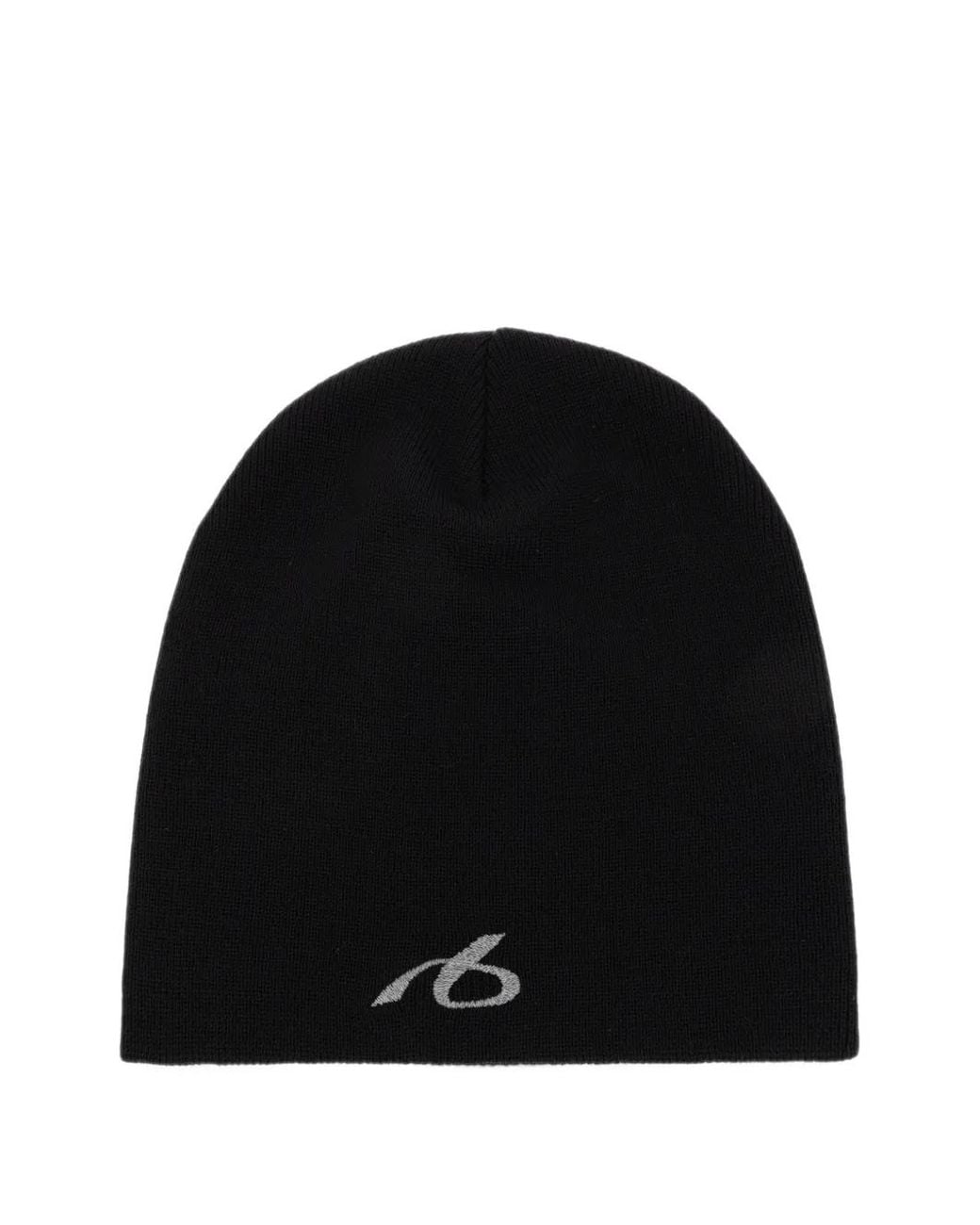 Balenciaga Black Logo-Embroidered Wool Beanie Hat for men