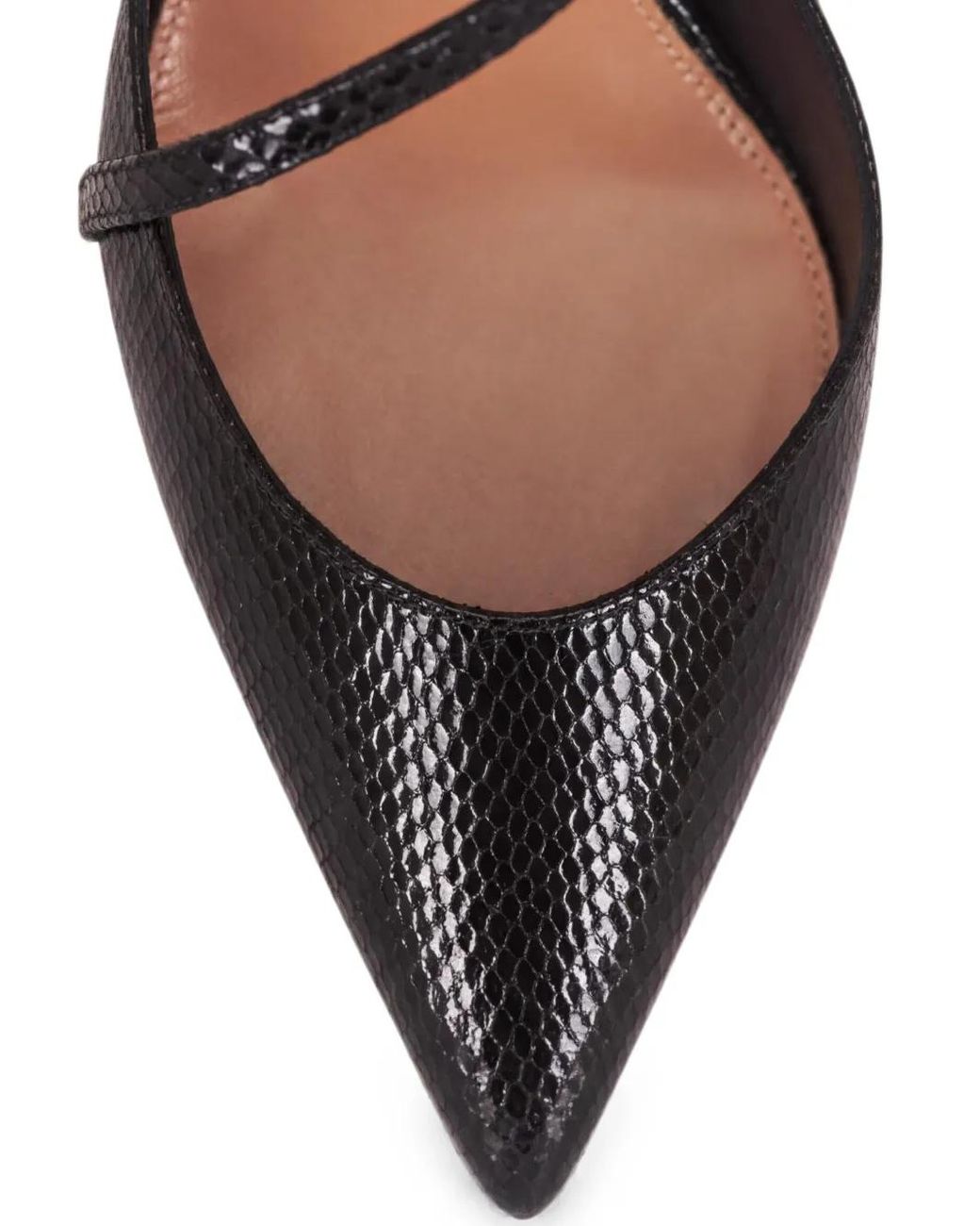 Aquazzura Black Snake-Effect Slingback Pumps
