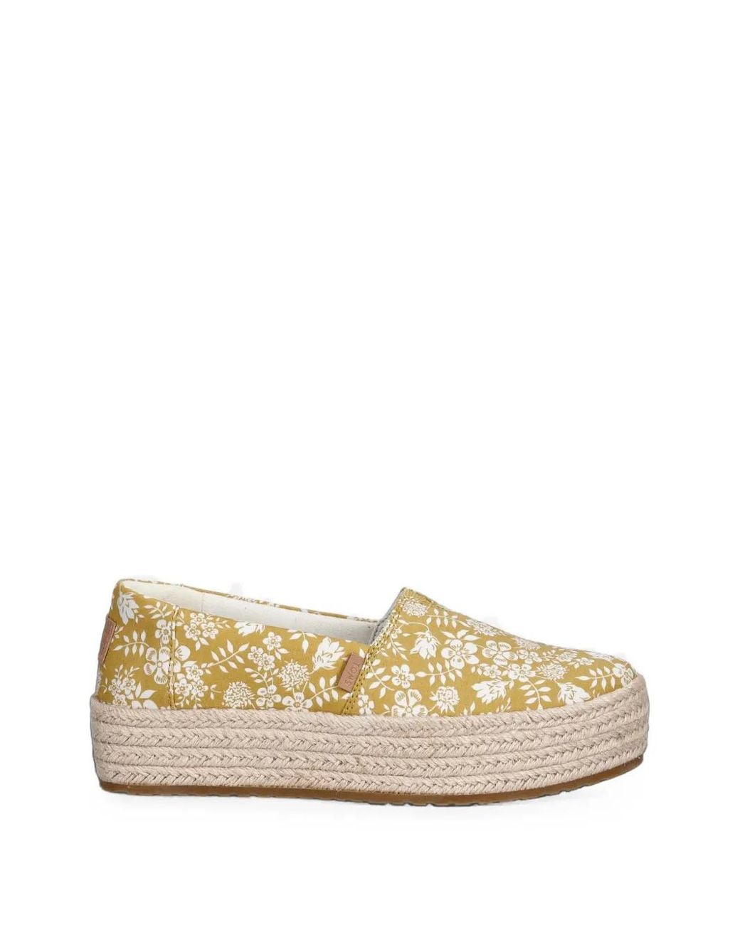 TOMS Natural Valencia Floral-Print Platform Espadrilles