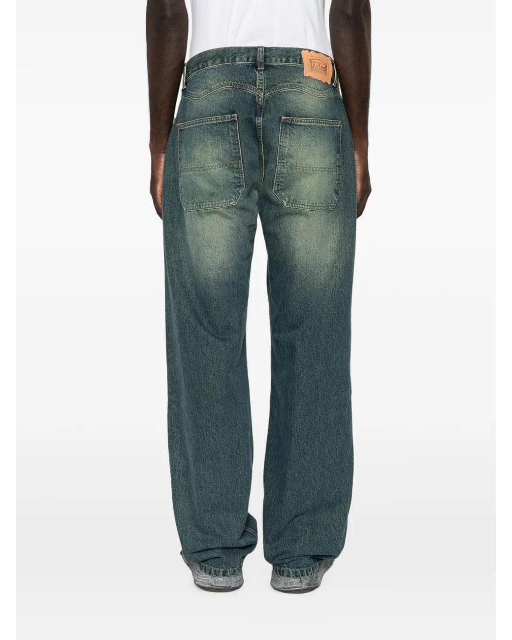 Aries Blue Batten Straight-Leg Jeans for men