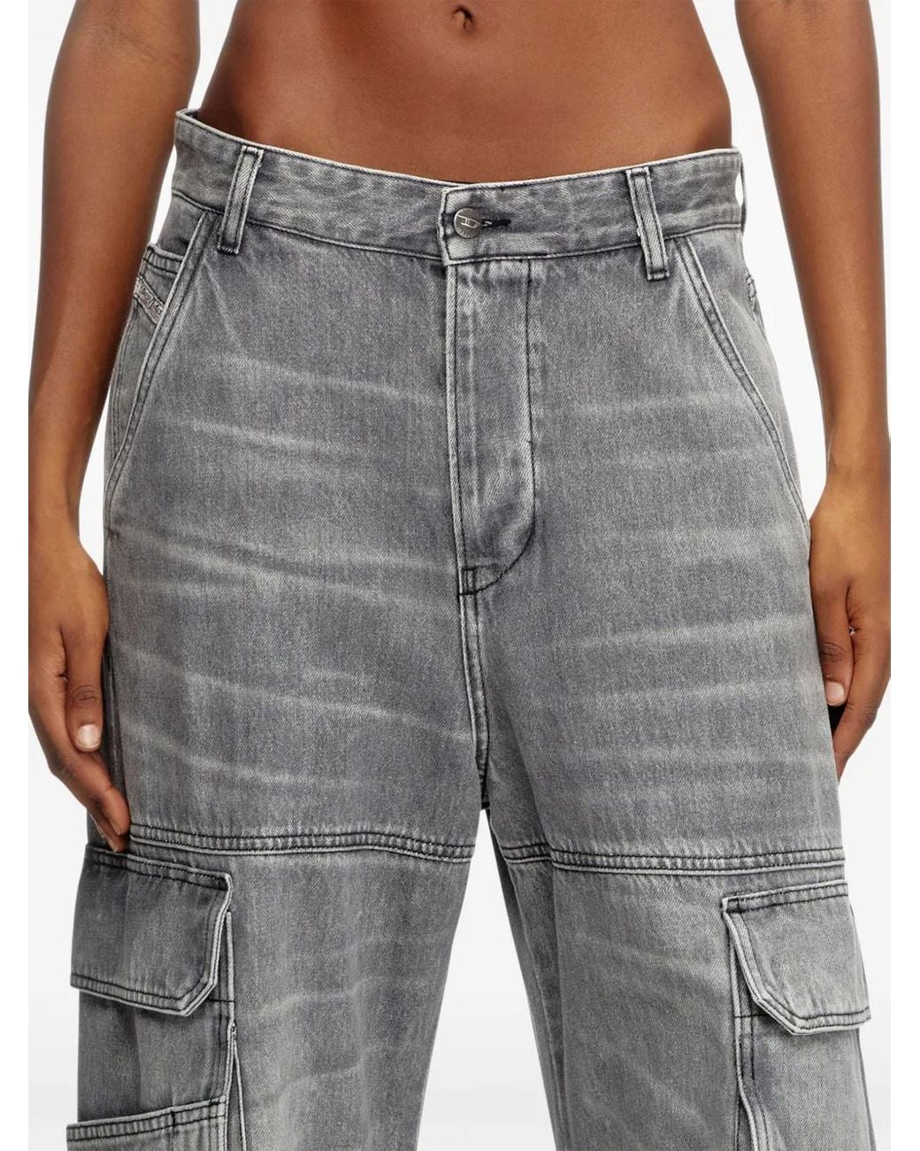 DIESEL Gray D-Sire 1996' Cargo Jeans