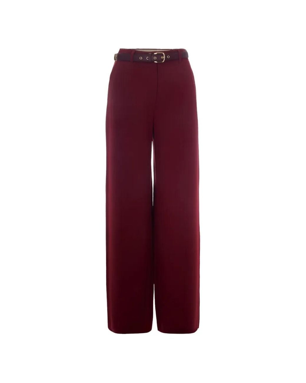 Max Mara Purple Belted Wide-Leg Trousers