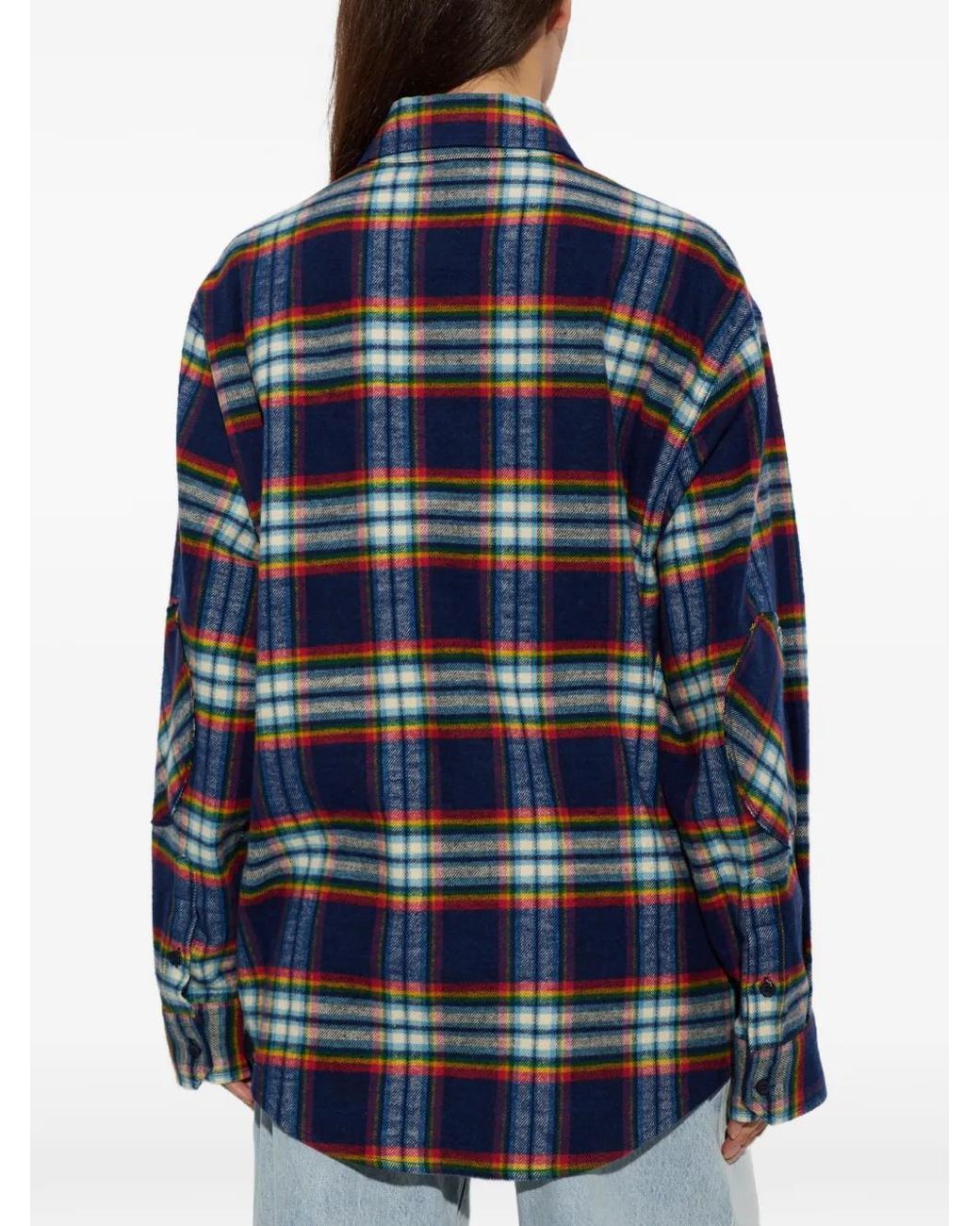 DARKPARK Blue Keanu Tartan-Check Shirt
