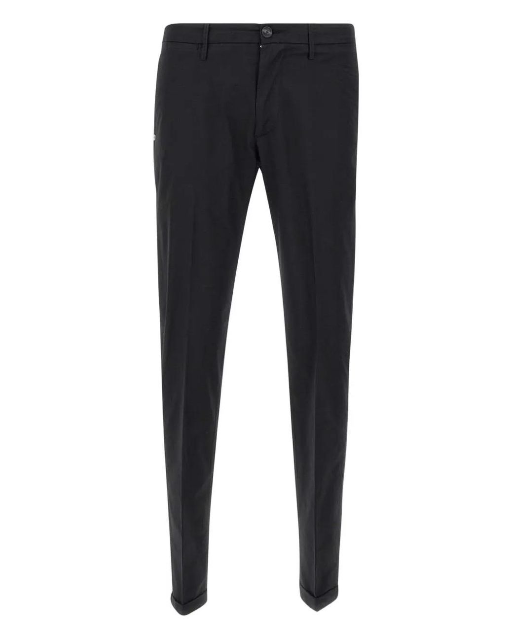 Re-hash Blue Belt Loops Turn-Up Trousers for men