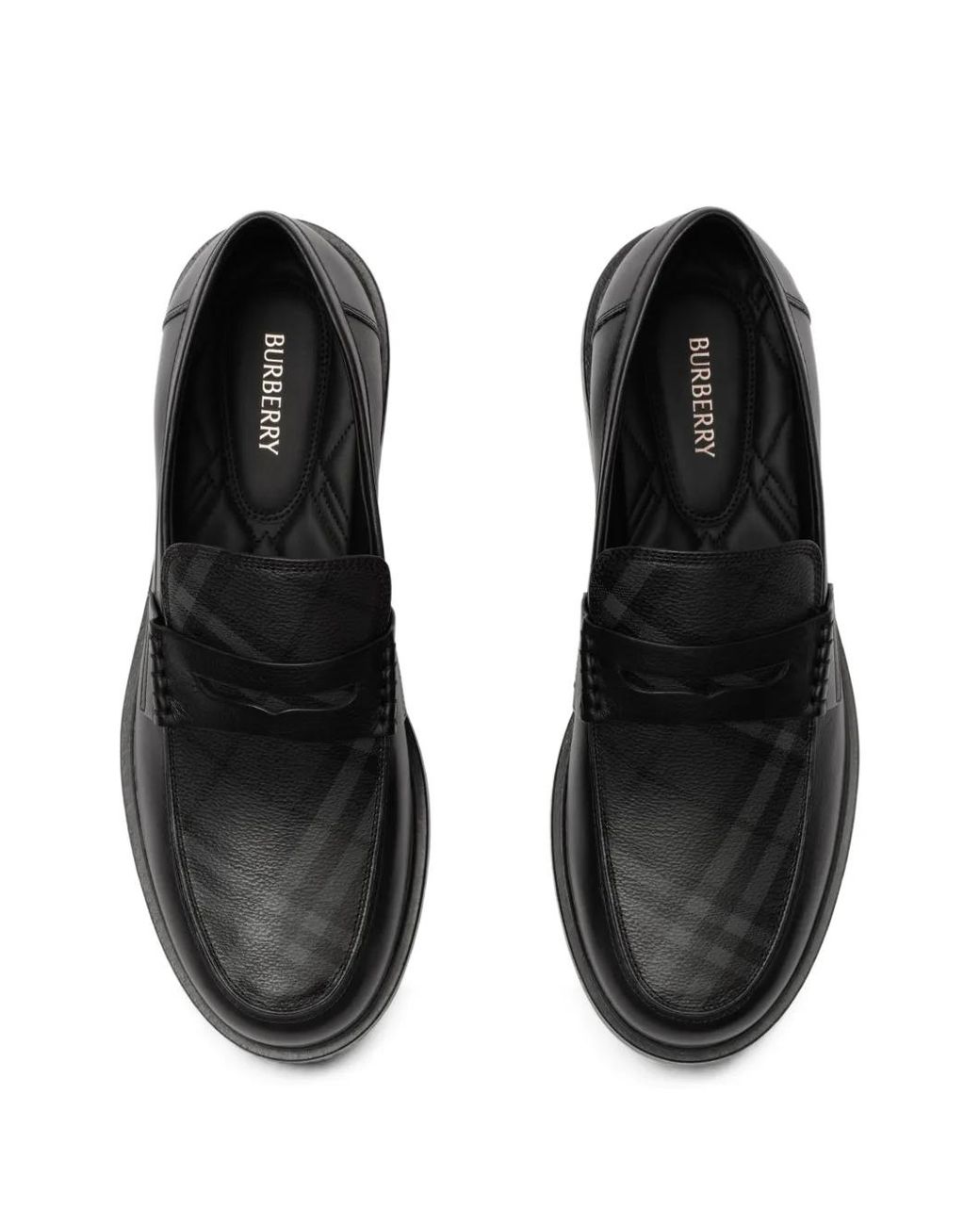 Burberry Black Leather Pembroke Loafers for men