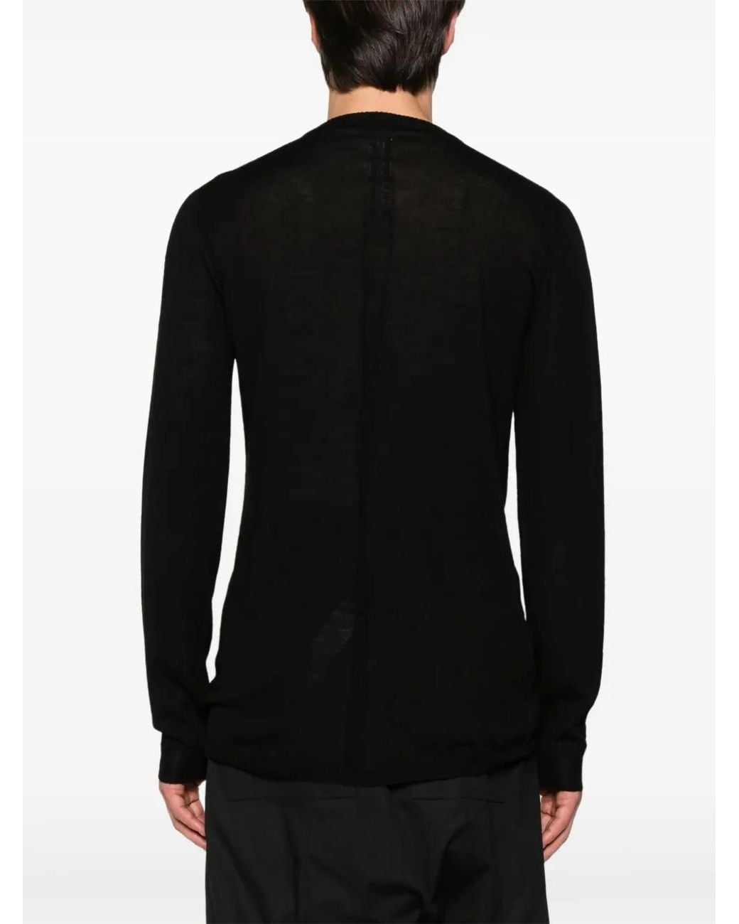 Rick Owens Black Biker Level Virgin-Wool Jumper for men