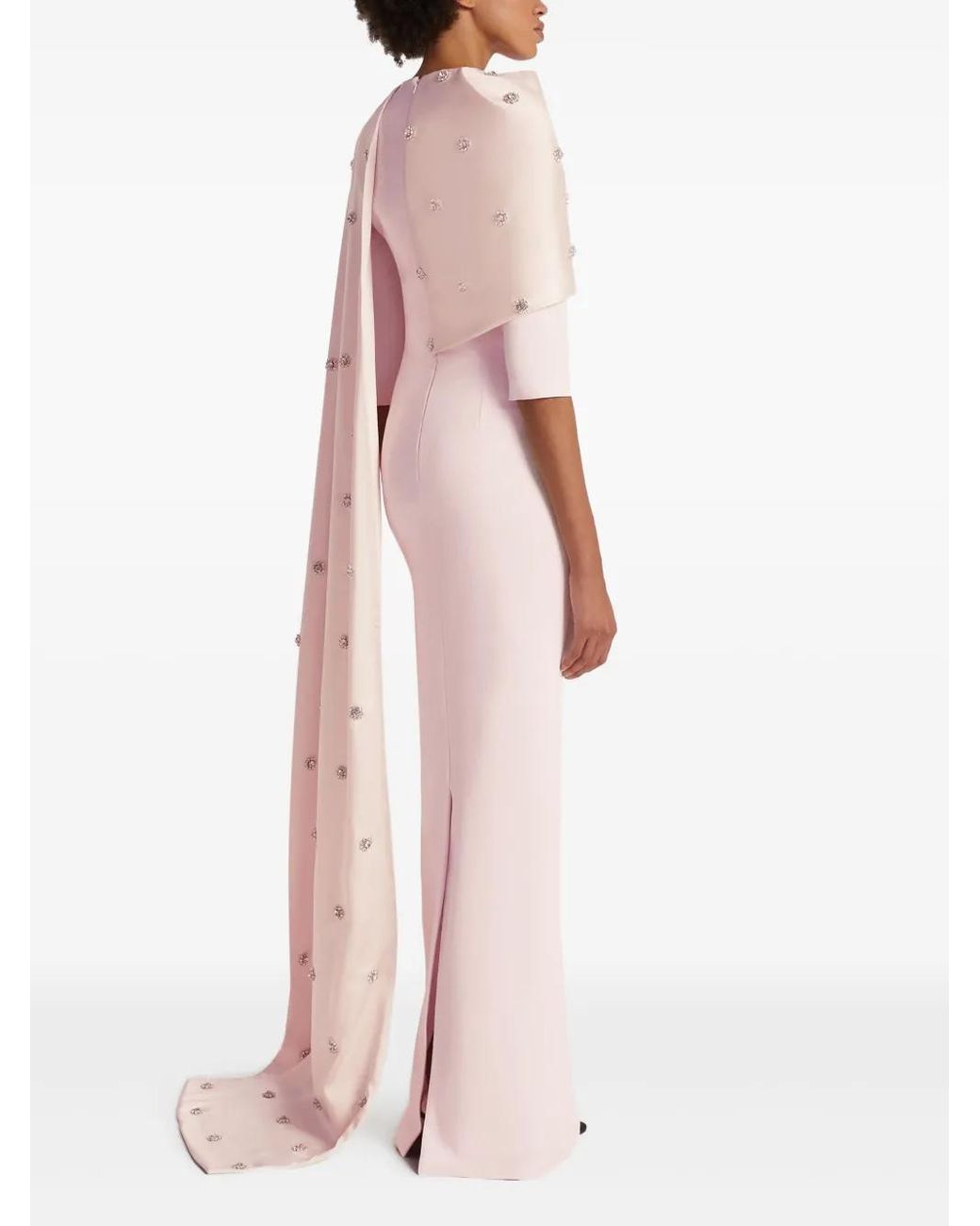 Safiyaa Cape-Attached Dress in Pink | Lyst