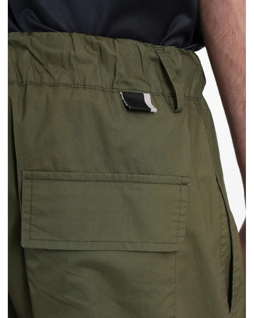 Low Brand Green Elasticated-Waistband Flap-Pocket Trousers for men