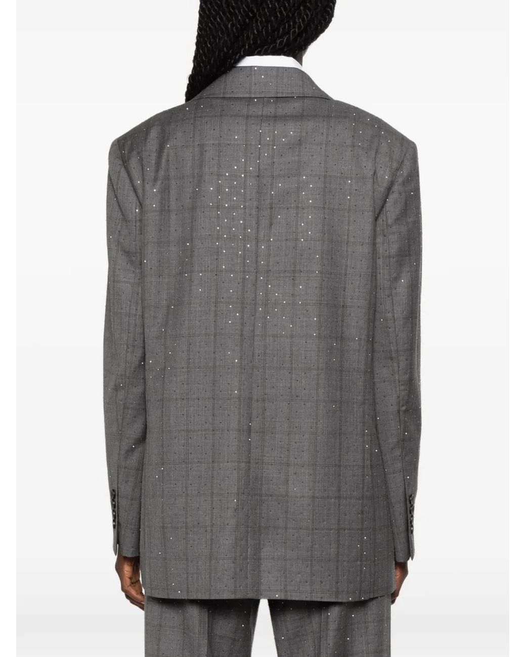 Sandro Gray Checked Wool Jacket