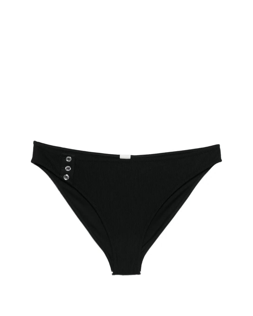 Totême Black Ribbed Bikini Bottoms
