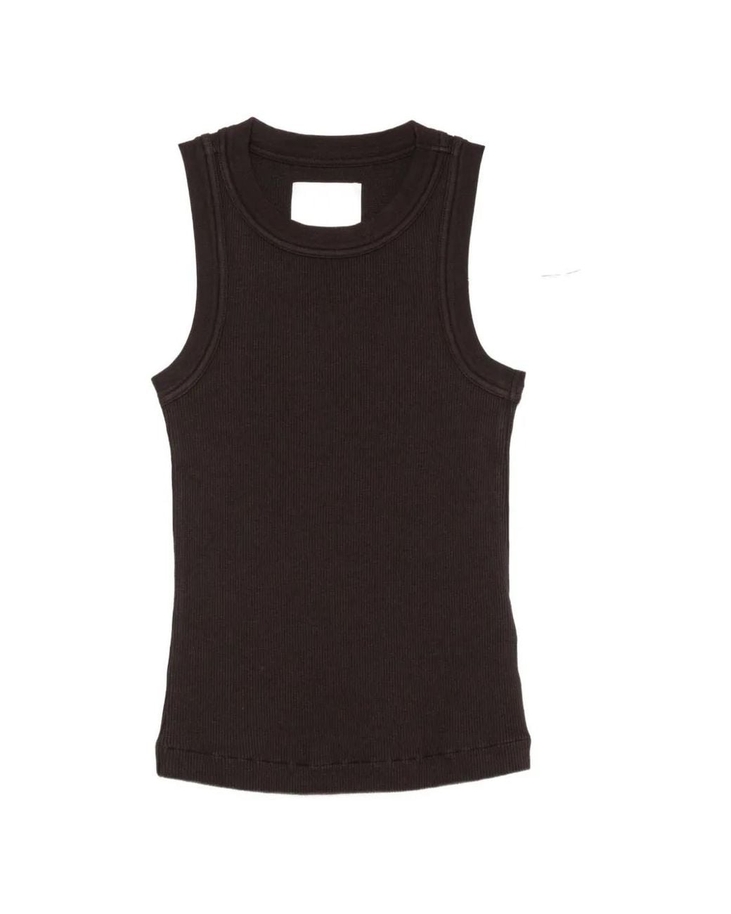 Citizens of Humanity Black Isabel Ribbed-Knit Tank Top