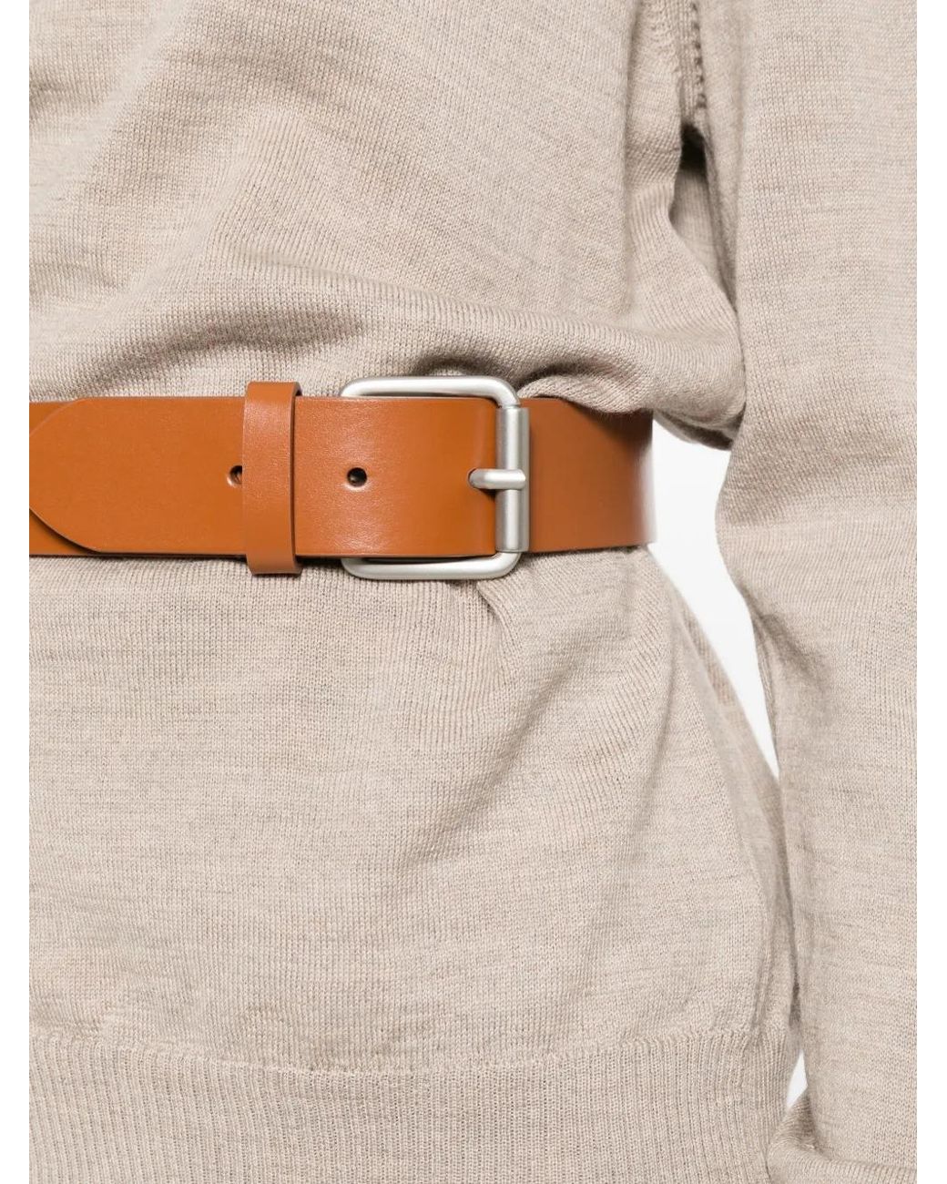 Moschino White Belt Crewneck Sweater