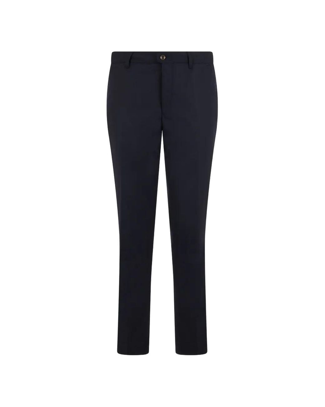 Slowear Blue Logo-Patch Tailored Trousers for men
