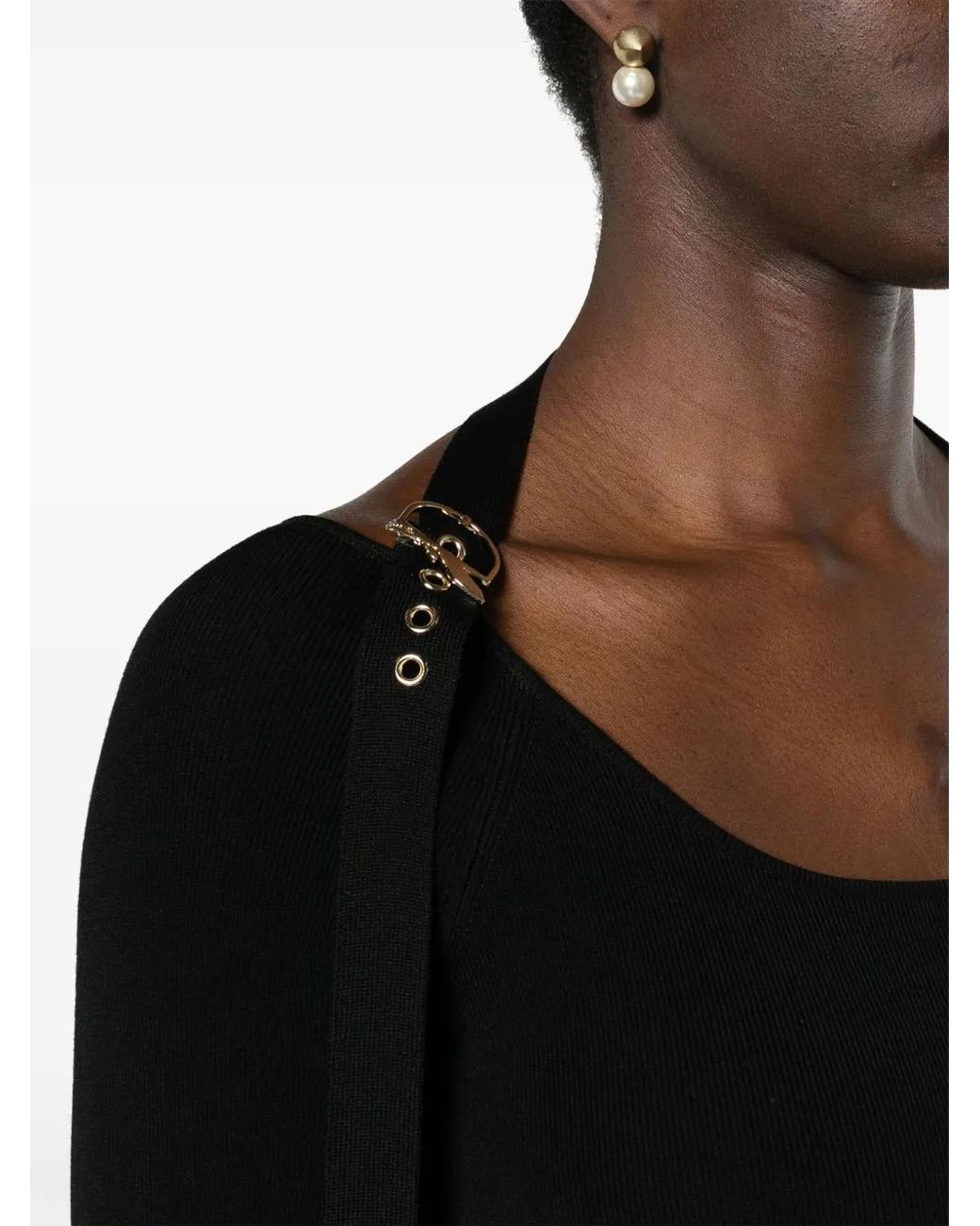 Patrizia Pepe Black Bodycon Knitted Minidress