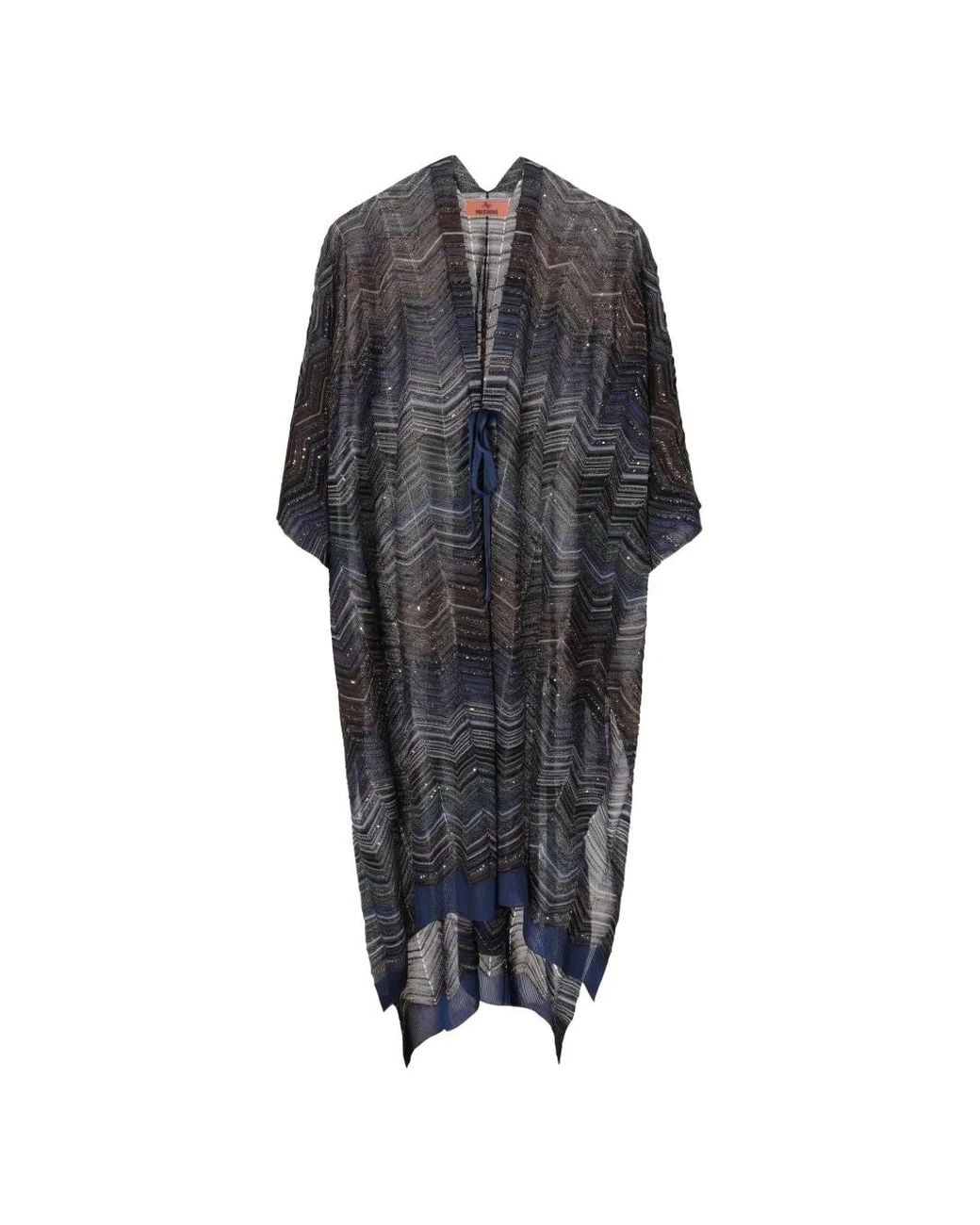 Missoni Black Zigzag-Pattern Sequin-Embellished Cape