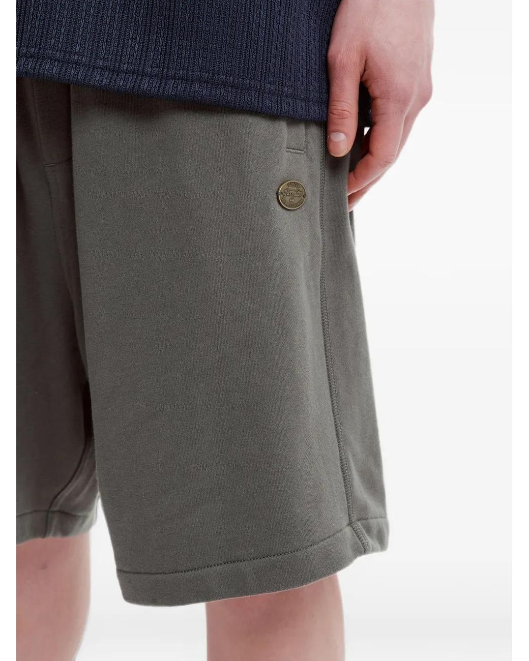AFTERMATHS Gray Logo-Motif Drawstring Shorts for men