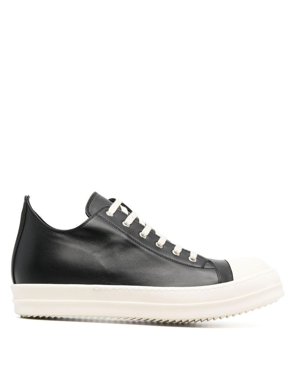 Rick Owens Leather Strobe Low-top Sneakers in Black for Men | Lyst Canada
