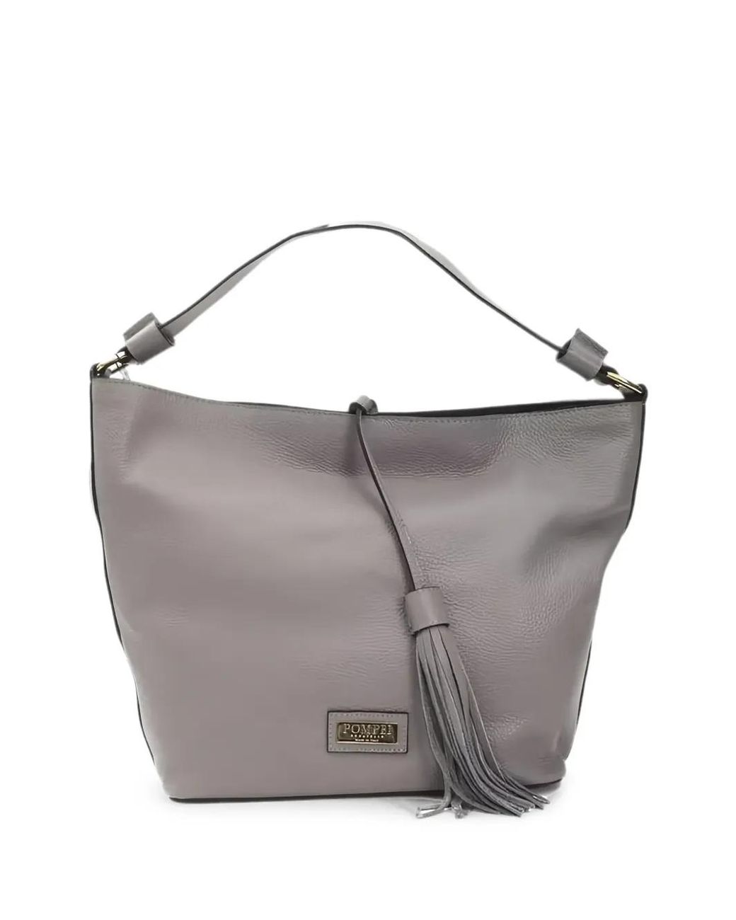 Pompei Donatella Gray Tassel-Detail Shoulder Bag