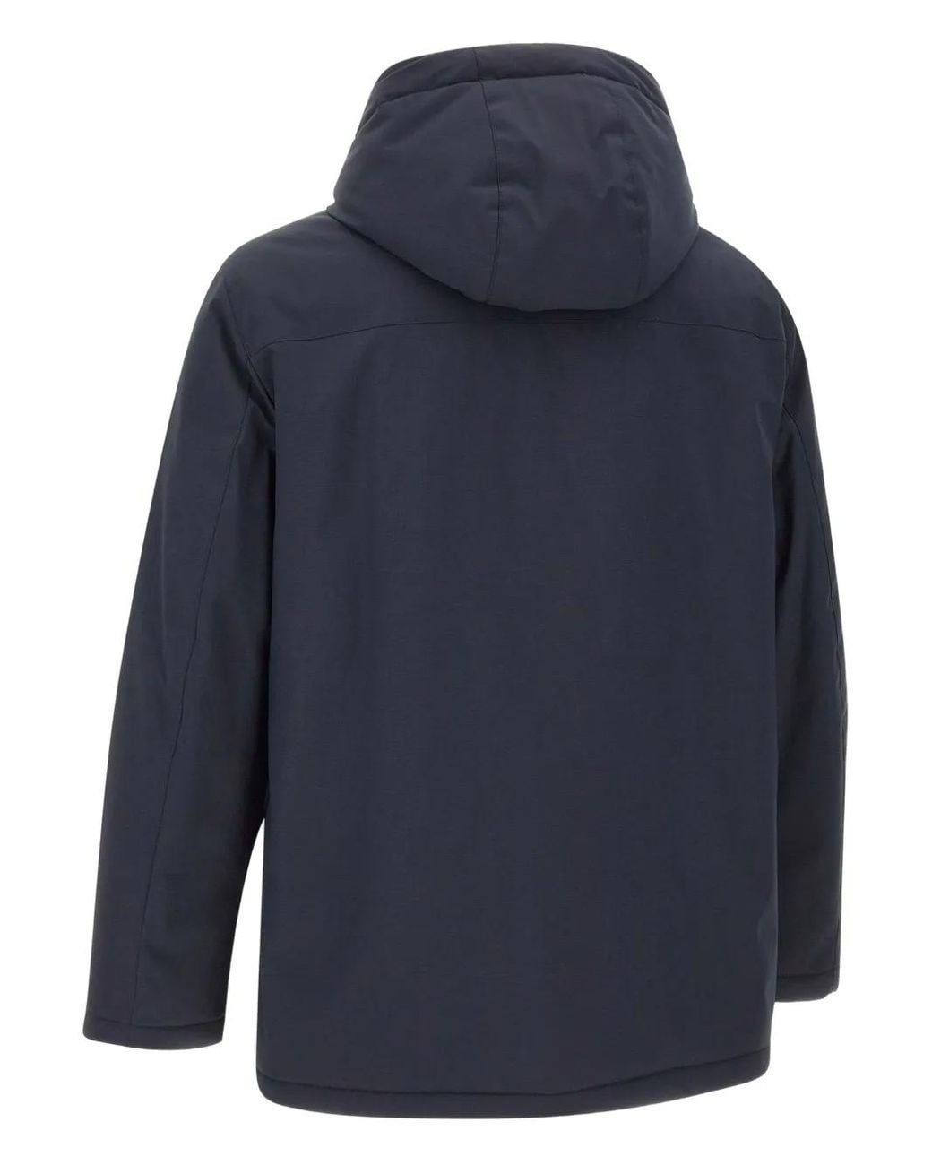 Fay Blue Hooded Button-Fastening Jacket for men