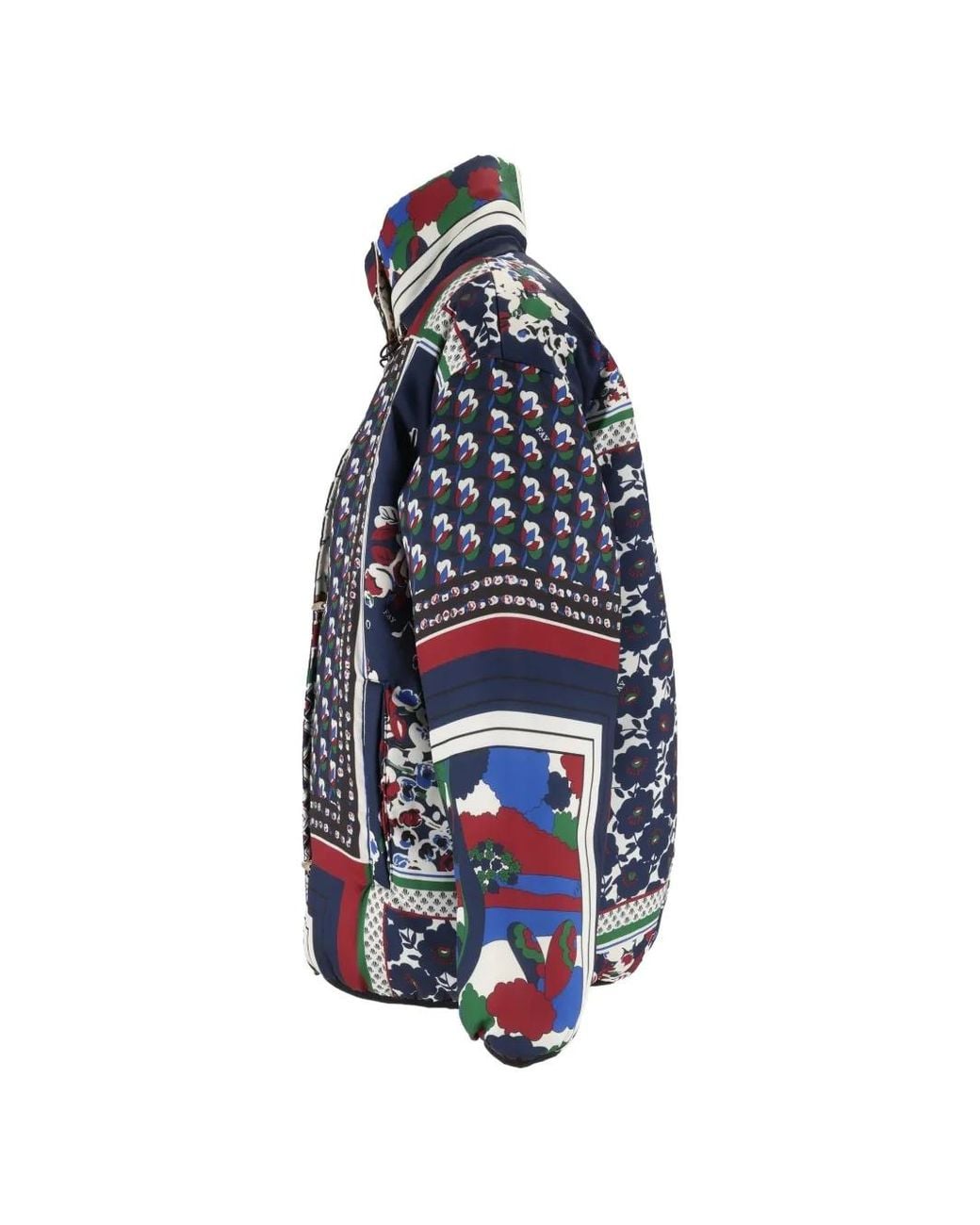 Fay Blue Patchwork-Print Bomber Jacket