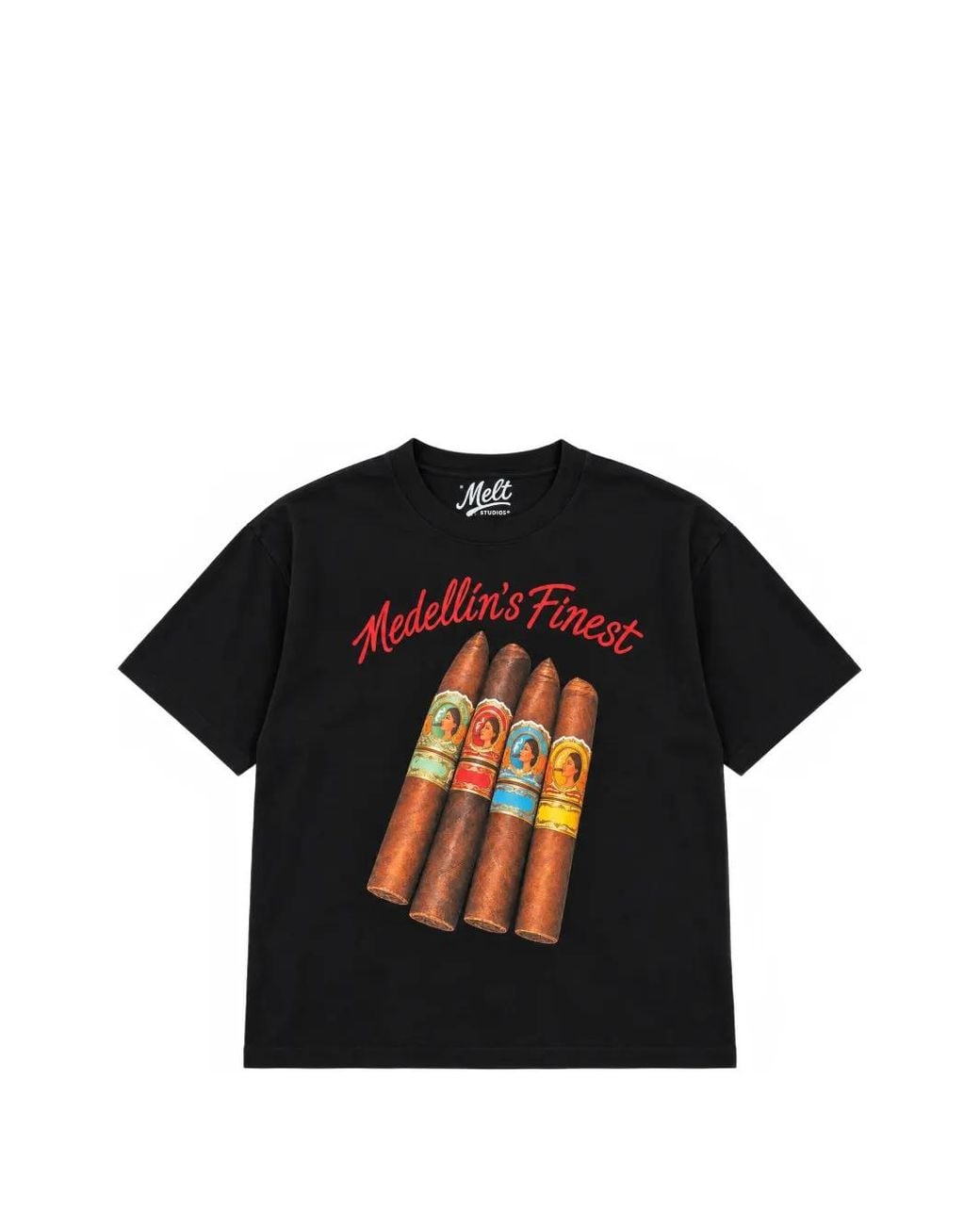 Melt Black Graphic-Print Cotton T-Shirt for men